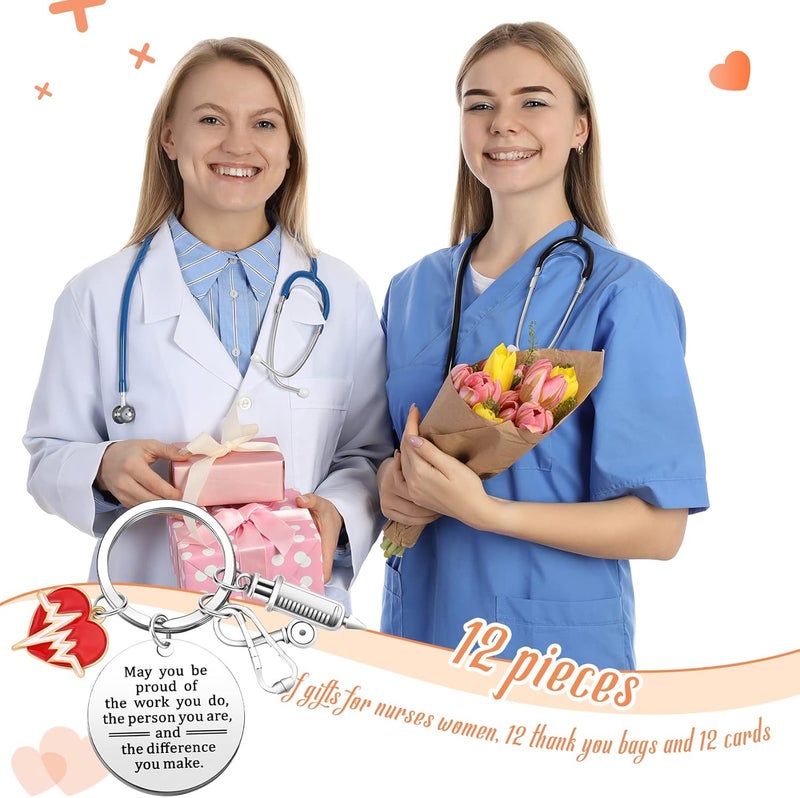 Sureio 36 Pcs Nurse Gifts Nurse Keychain Nurse Week Gifts Employee Appreciation Gift Nursing Student Gifts Medical Assistant - Image 3